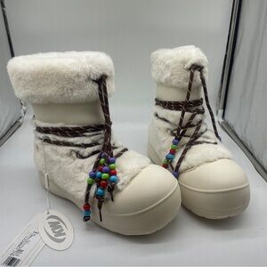 Killwinner  Short Fur Long Tube Snow Boots White Women’s Size 10.5 US